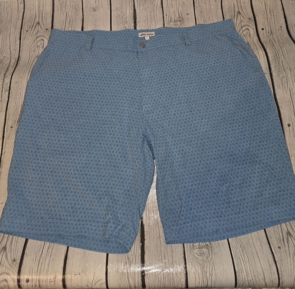 Peter Millar Chino Shorts Men 42 Blue Skull Print Stretch Golf